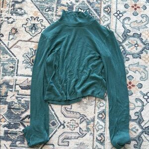 Wilfred Teal Ribbed Turtleneck